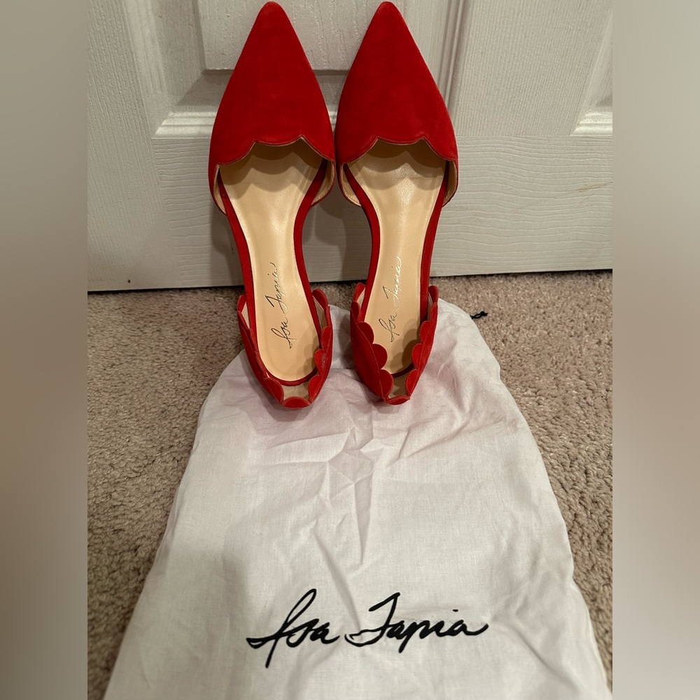 Red Flats nearly new in size 36